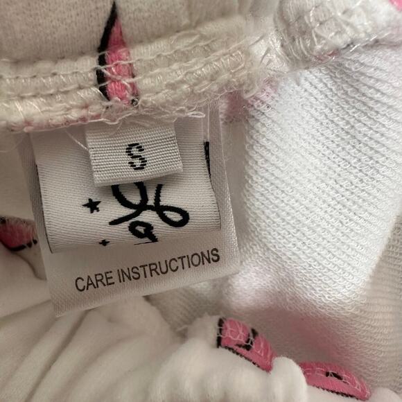 Lola + the Boys Emoji Smiley Face Sweatsuit Set Women's Pink White Size Small - Picture 6 of 8